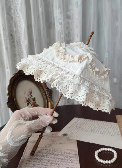 ドール用傘 長い柄 ベージュ SD/MSDサイズ人形通用 撮影道具 球体関節人形用 BJD