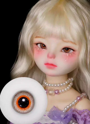 ドール用アイ グラスアイ オレンジ 14mm小虹彩/16mm小虹彩サイズ BJD G82