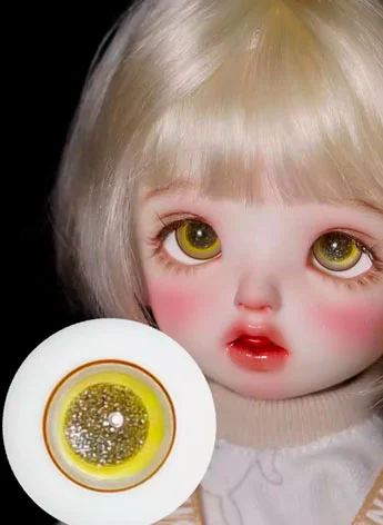 ドール用アイ グラスアイ イェロー 12mm/14mmサイズ BJD