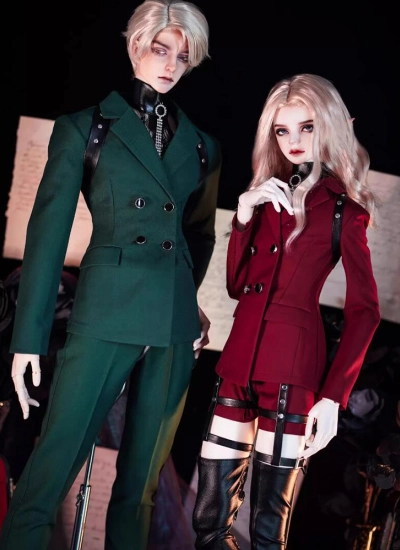 ドール用服 スーツセット 【情雅】男の子用 ブラック/グレー/グリーン/ワインレッド POPO68cm/ID75サイズ 球体関節人形用 BJD