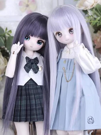 ドール用ウィッグ ロング ストレート ブラック/ピンク/ライトパープル/ダークパープル MSD/SDサイズ人形用 高温糸 BJD DOLL