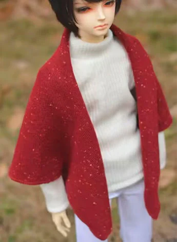 ドール用マフラー レッド+イェロー 70cm/SD/MSDサイズ人形用 A163