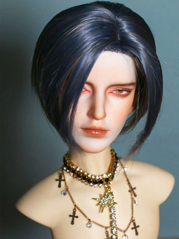 ドール用ウィッグ ブラック ワインレッド ブルー グレー SD/小顔SD/MSDサイズ人形用 BJD