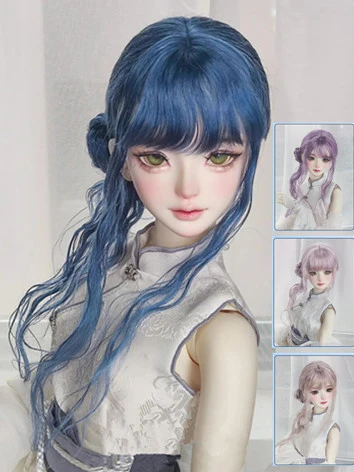 ドール用ウィッグ モヘア JY12 パープル/ピンク系/ブルー SDサイズ人形用 BJD DOLL