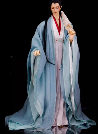 ドール用服 時代服 漢服《澜清》ブルー MSD/68cm/70-75cm/ID75/80cmサイズ用 BJD