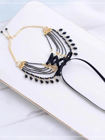 ドール用ネックレス 首輪 ブラック SD/70cmサイズ人形用 【X151】 球体関節人形用 BJD