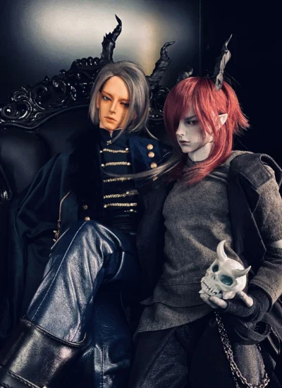 ドール用角 悪魔角Aタイプ レジン 樹脂 グレー ブラック YOSD/MSD/SD/70cmサイズ用 球体関節人形 BJDDOLL