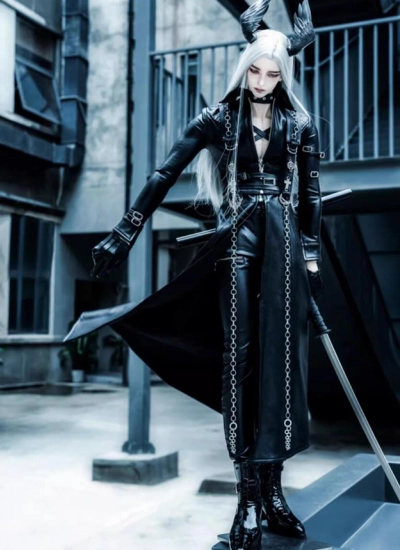 ドール用服 【黒刃】衣装セット ブラック ID75/LONNGSOUL73/HID/UF75サイズ 球体関節人形用 BJDDOLL