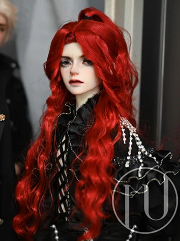 ドール用 スタイルウィッグ ロング ゴールド/ホワイト/ブラック/レッド 柔らかい糸 小顔SD/SDサイズ人形用 男女通用 BJD