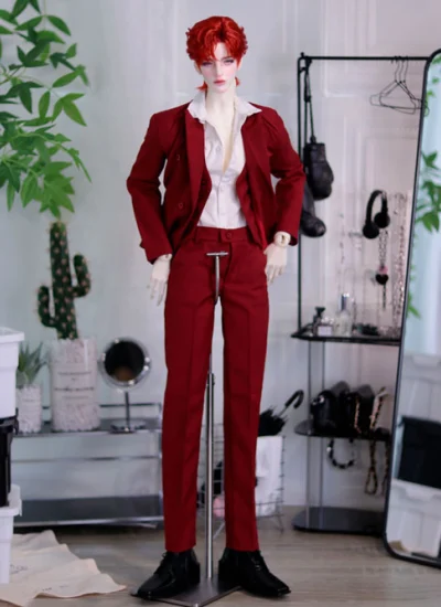 ドール用服 スーツ レッド ダークブルー ベージュ グレー ID75サイズ人形用 BJD用