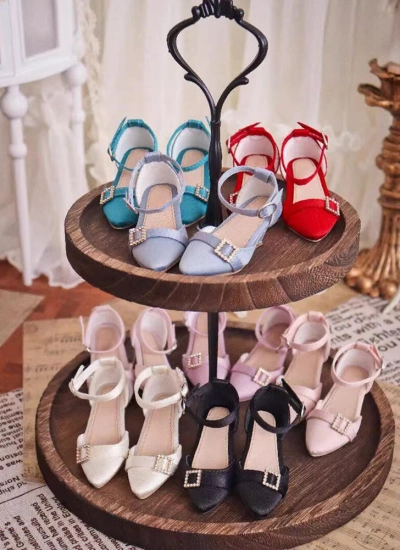 ドール用お靴 ハイヒール SDサイズ人形用 ブラック ホワイト ライトピンク ブルー レッド グリーン BJD DOLL