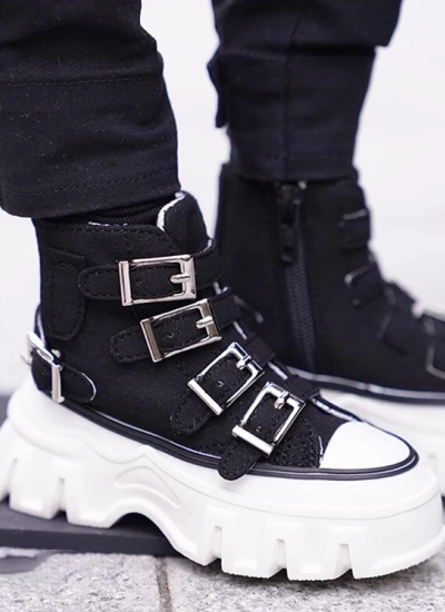 ドール用お靴 マーティンブーツ ブラック ID75サイズ 球体関節人形用 BJDDOLL