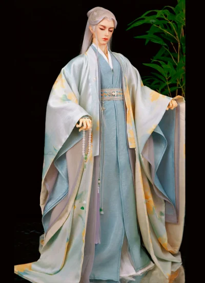 ドール用服 時代服 漢服《散秋影》ライトブルー 68cm/70-75cm/ID75サイズ用 BJD