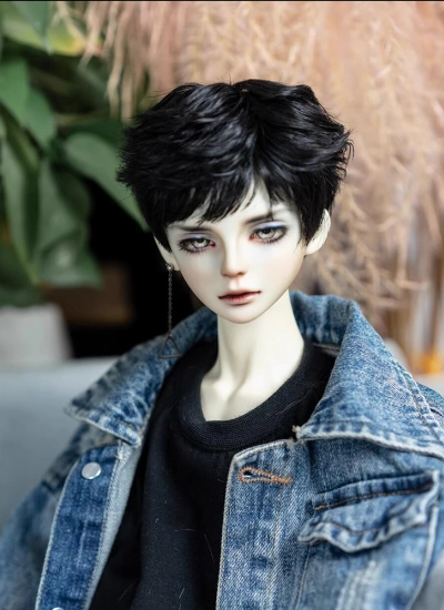 ドール用 ブラック ショート髪 SD/小顔SDサイズ人形用 球体関節人形用 BJDDOLL