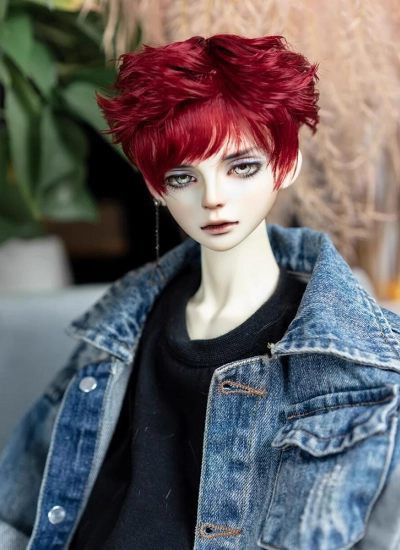 ドール用 レッド ショート髪 SD/小顔SD/MSD/YOSDサイズ人形用 球体関節人形用 BJDDOLL