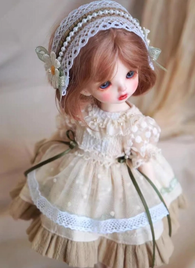 ドール用服 ドレス ベージュ 女の子用 MSD/YOSD/OB24サイズ用 球体関節人形用 BJDDOLL