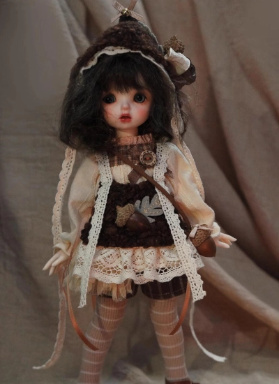 ドール用服 ドレス ベージュ 女の子用 YOSDサイズ用 球体関節人形用 BJDDOLL