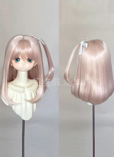 ドール用ウィッグ 高温糸 ゴールドピンク 前髪 SD/MSDサイズ人形用 球体関節人形用