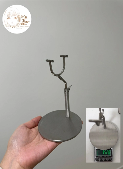 ドール用スタンド ステンレス製 丸型ベース YOSDサイズ用 伸び縮み範囲9.5cm～16.5cm 球体関節人形 BJDDOLL