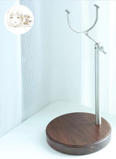 ドール用スタンド ウォールナット材製 丸型ベース MSDサイズ用 伸び縮み範囲17.5cm～28cm 球体関節人形 BJDDOLL