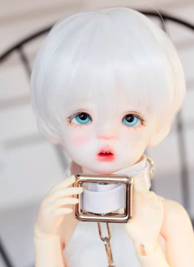 ドールウィッグ 高温糸 ショート ブラック ホワイト YOSDサイズ人形用 BJD用