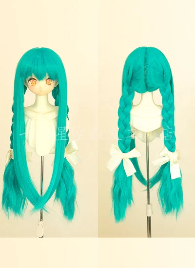 ドール用ウィッグ ブルー 編みウィッグ 前髪 SDサイズ人形用 球体関節人形用