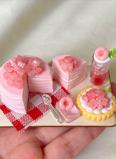 ドール用食玩 撮影用品 道具 ケーキぷちサンプル アクセサリー ケーキセット フリーサイズ 球体関節人形用 BJDDOLL