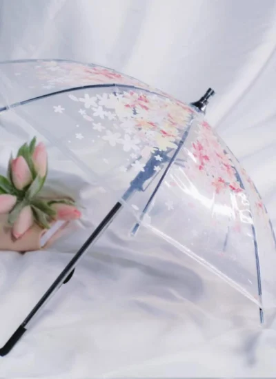 ドール用傘 透明/ピンク/ブラック ビニール製 SD/SD17/70cm人形通用 撮影道具