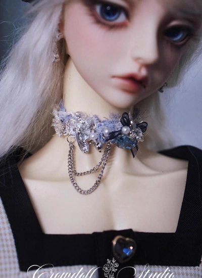 ドール用首輪 ネックレス ブルー MSD/SD/ID75サイズ人形用 BJDDOLL