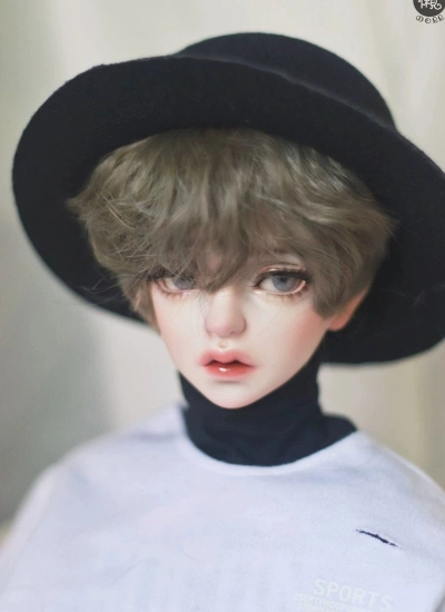 BJD ドール用 高温糸 グリーン系 パーマ ショート髪 SD/小顔SD/MSDサイズ人形用