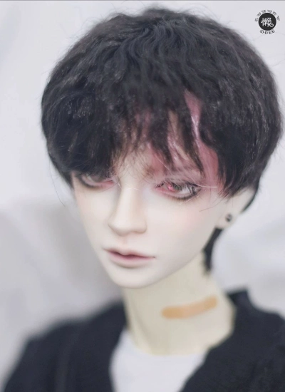 BJD ドール用 高温糸 ブラック パーマ ショート髪 SD/小顔SD/MSDサイズ人形用