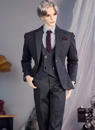ドール用服 スーツセット グレー 70cm(筋肉あり)/EIDサイズ人形用
