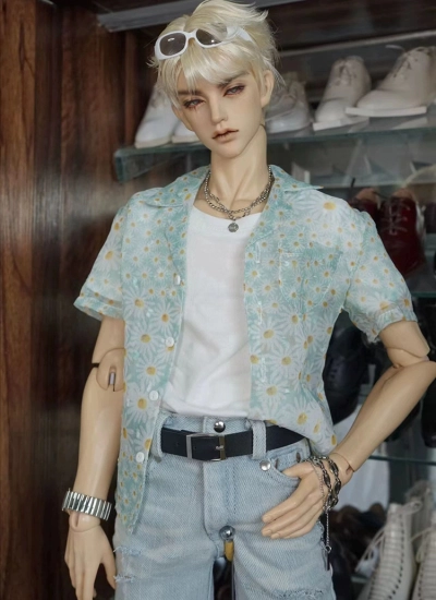 数量限定 ドール用服 シャツ 夏 ハワイ風 花柄 ID75/YC76/HID/YC76/DOLLZONE75/Miracledoll75サイズ BJD人形用