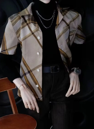 数量限定 ドール用服 シャツ 夏 ハワイ風 花柄 ベージュ HID/YC76/DOLLZONE75/Miracledoll75サイズ BJD人形用