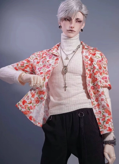 数量限定 ドール用服 シャツ 夏 ハワイ風 花柄 ピンク ID75/YC76/HID/YC76/DOLLZONE75/Miracledoll75サイズ BJD人形用