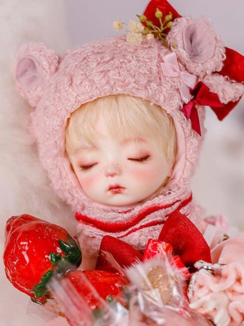即納 ドール用ヘッド 眠桃子( Sleeping Peach) ホワイトピーチ  頭囲17.5cm 球体関節人形