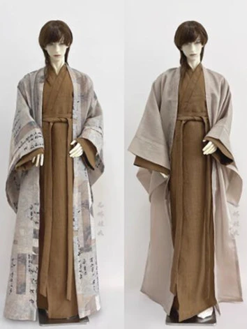 ドール用服 衣装セット 時代服 漢服 中華風 ブラウン 60cm/62cm/68cm/70cm/73cm/ID75/uf75/hidサイズ用 BJD