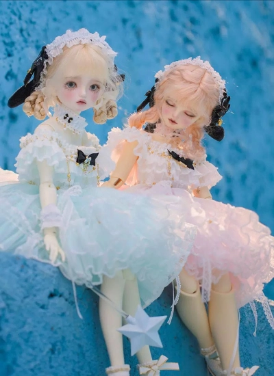 ドール用ドレス 洋服セット「星の祈り」 MSD/MDDサイズ人形用 ブルー/ピンク 女の子用 球体関節人形用 BJDDOLL