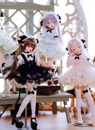 ドール用ドレス 洋服セット「心動日記」 MSD/MDD/kumakoサイズ人形用 ブルー/ピンク/グリンー/ブラック 女の子用 球体関節人形用 BJDDOLL
