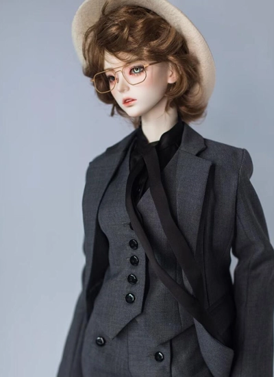 ドール用服 スーツ ベスト ズボン 上着 女の子用 グレー SD/SD16/オーダー製作サイズ 球体関節人形 BJDDOLL