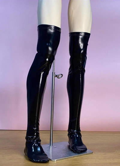 ドール靴下 ニーハイ ソックス エナメル ブラック SOOMID75/UF70cmサイズ人形 BJDDOLL