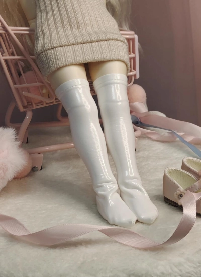 ドール靴下 ニーハイ ソックス エナメル ブラック ホワイト パープル ピンク ブルー 冬瓜体/YOSDサイズ通用 BJDDOLL