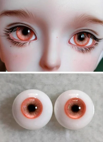 ドール用アイ 石膏アイ オレンジ 12mm/14mm/16mm/18mmサイズ BJD用【大大的鱼】