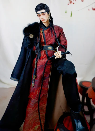 ドール用服 時代服 漢服《烬》ブラック 男の子 68cm/70-75cm/ID75サイズ用 BJD