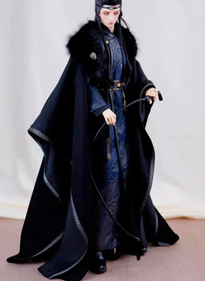 ドール用服 時代服 漢服《湛》ブラック 男の子 68cm/70-75cm/ID75サイズ用 BJD