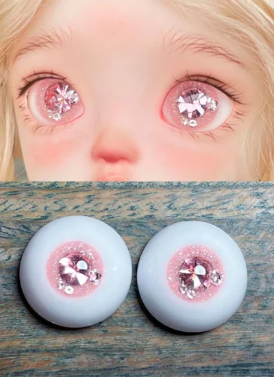 ドール用アイ 石膏アイ ピンク 10mm/12mm/14mm/16mm/18mmサイズ BJD用【nana】