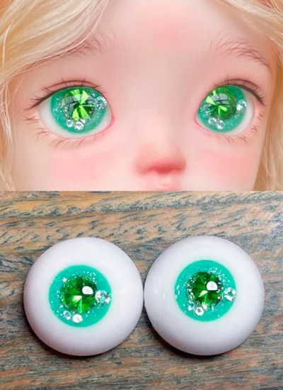 ドール用アイ 石膏アイ グリーン 10mm/12mm/14mm/16mm/18mmサイズ BJD用【nana】