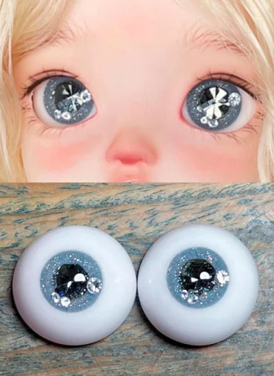 ドール用アイ 石膏アイ グレーブラック 10mm/12mm/14mm/16mm/18mmサイズ BJD用【nana】
