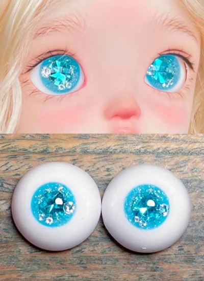 ドール用アイ 石膏アイ ライトブルー 10mm/12mm/14mm/16mm/18mmサイズ BJD用【nana】