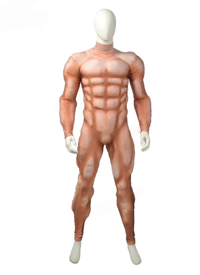 【オーダーメイド可能】綿入り筋肉スーツ ミディアムサイズ 男女兼用 高弾力でリアルなコスプレ用 強化ボディ 男女用コスチューム フィット感抜群